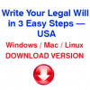 Write Your Legal Will in 3 Easy Steps - US (download version)